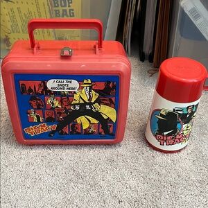 Vintage Disney Red Lunchbox and Thermos Set